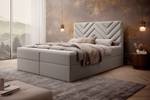 Boxspringbett CHEVRON mit Bettkasten Graubraun - Breite: 120 cm - H4