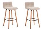 Tabouret de bar Lincoln Lot de 2 Blanc crème