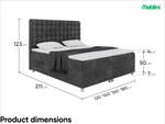 Boxspringbett Aston Schwarz - Breite: 140 cm - H4