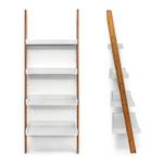 Étagère échelle escalier BAMBOO bambou Marron - Blanc - Bambou - Bois manufacturé - 55 x 155 x 34 cm