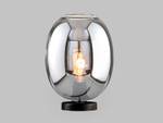 Kleine Tischlampe Nachttischlampe Glas Schwarz - Glas - Metall - 21 x 27 x 21 cm