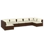 Garten-Lounge-Set (7-teilig) 3013633-5 Braun - Weiß - Metall - Polyrattan - 70 x 60 x 70 cm