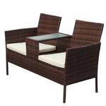 Rattanbank CHICAGO Braun - Kunststoff - Polyrattan - 130 x 84 x 60 cm