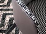 Sessel gepolsterter Stoff Hahnentritt Schwarz - Braun - Echtleder - Textil - 75 x 82 x 75 cm