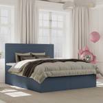 Premium Boxspringbett Jodan Stoff Baloo Dunkelblau - Breite: 122 cm