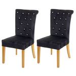 Chaise salle à manger D22 (lot de 2) Noir - Doré