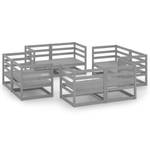 Garten-Lounge-Set Grau - Massivholz - Holzart/Dekor - 70 x 67 x 70 cm