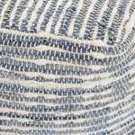 Pouf carré coton et laine bleu et blanc Bleu - Textile - 46 x 44 x 46 cm