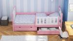 Einzelbett Massivholz&MDF 190x80 Rosa Pink - 87 x 197 cm