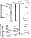 Garderobenprogramm IZA Braun - Weiß - Holzwerkstoff - 155 x 190 x 26 cm