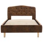 Cadre de lit 298338 Marron - Bois manufacturé - Métal - 94 x 75 x 210 cm