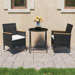 Bistro-Set-k194 ( 3-tlg ) Schwarz - Massivholz