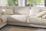 Sofa MADELINE Ecksofa Cord Cremeweiß - Ecke davorstehend links