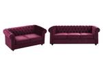 Couchgarnitur CHESTERFIELD 2er-Set Bordeaux