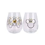 Becher Set Minnie Mouse 2er Set Schwarz - Gold - Glas - 10 x 13 x 10 cm