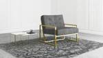 Loungesessel Chicago Gold - Grau - Gold