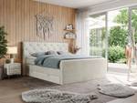 Boxspringbett KING VELEN Beige - Breite: 140 cm - H3 - Textil