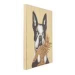 Bild Touched Dog with Pineapple Gold - Textil - 80 x 80 x 3 cm