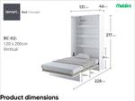 Schrankbett Bed Concept BC-02+ Matratze Hochglanz Weiß