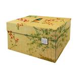 Speicherbox mit Deckel -Japanese Blossom Gelb - Holzwerkstoff - Papier - 39 x 21 x 32 cm