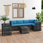 Gartensitzgruppe K125(7-tlg) Blau - Massivholz - 72 x 65 x 70 cm