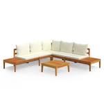 Garten-Lounge-Set (4-teilig) 3014466-5 Braun - Cremeweiß - Weiß