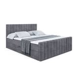 Boxspringbett EDITA-Z Steingrau - Breite: 200 cm - H3