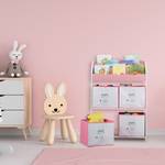 Kinderregal mit Boxen Heldin Pink - Weiß - Holzwerkstoff - Textil - 63 x 93 x 28 cm