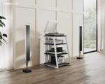 TV Rack HiFi Rack aus Holz Metall Grau