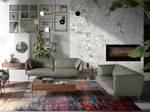 Sitzer-Sofa mit grauem Rindsleder Grau - Echtleder - Textil - 175 x 78 x 90 cm