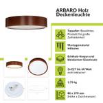 Deckenlampe ARBARO Holz - 37 x 8 x 37 cm - Durchmesser: 37 cm - Flammenanzahl: 2