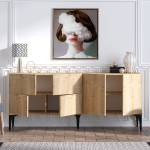 Sideboard Laika Beige - Holzwerkstoff - 40 x 80 x 180 cm