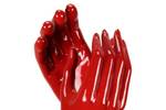 Sculpture moderne I'm there for you Rouge - Pierre artificielle - Matière plastique - 21 x 41 x 21 cm