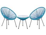 Bistro Set ACAPULCO 3-tlg Schwarz - Blau