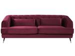 3-Sitzer Sofa SLETTA Schwarz - Gold - Rot - Textil - 195 x 70 x 88 cm