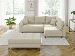 Ecksofa und Hocker Neo, Cord-Stoff Beige