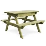 Table de pique-nique pour enfants 45148 Vert - Bois massif - Bois/Imitation - 90 x 58 x 90 cm