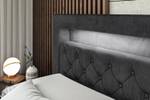 Boxspringbett - NOEL GOLD - LED Schwarz - Breite: 200 cm - H3