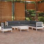 8-tlg. Garten-Lounge-Set mit Kissen Weiß Weiß