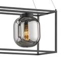 LED Pendelleuchte Rauchglas Esstisch Schwarz - Glas - Metall - 20 x 160 x 90 cm