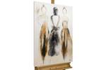 Tableau peint Trio of Dream Dancers Beige - Marron - Bois massif - Textile - 60 x 90 x 4 cm