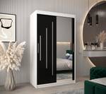 Armoire à portes coulissantes york 2 Noir - Blanc - Largeur : 120 cm - 2 porte