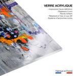 Tableau abstraite city 100 x 100 cm - Verre