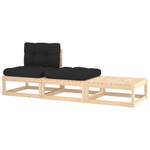 Garten-Lounge-Set (3-teilig) Schwarz - Holz