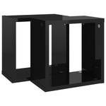 Étagère cube (lot de 2) 3016486-4 Noir brillant - 26 x 26 x 15 cm - Nombre de pièces dans le lot : 2