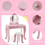 Schminktisch-Set für Kinder Pink - Holzwerkstoff - 34 x 101 x 70 cm