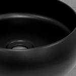 Waschbecken 脴35x30cm Schwarz aus Keramik
