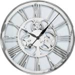 Wanduhr Gear Silber - Metall - 60 x 60 x 6 cm