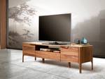 Meuble TV en bois de noyer Marron - Blanc - Porcelaine - Bois massif - Pierre - Bois/Imitation - 180 x 50 x 45 cm
