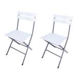 Chaises pliantes RE6820 (ensemble de 2) Blanc